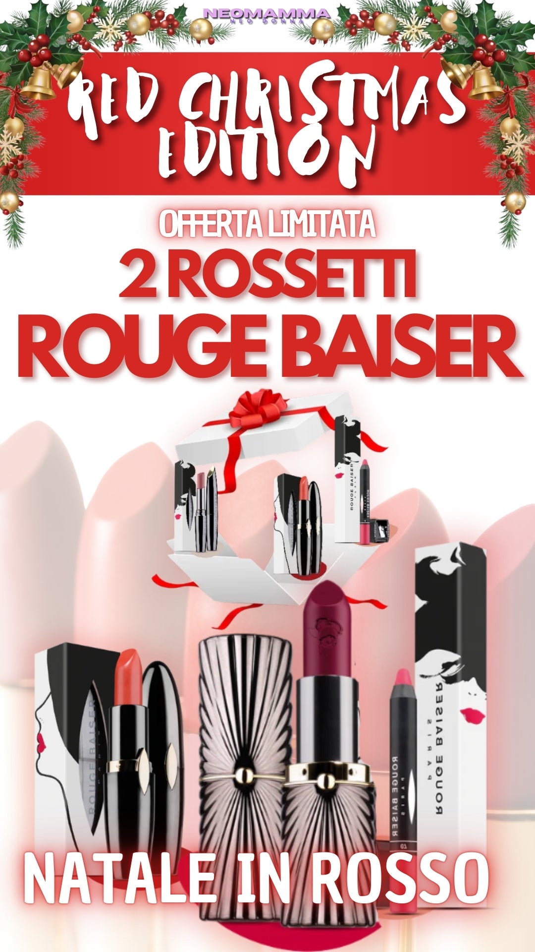 2 Rossetti Rouge Baiser (RED CHRISTMAS EDITION)