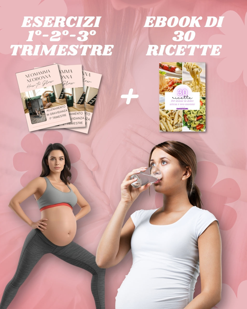 ESERCIZI SOFT di Allenamento in gravidanza+Planners e tracker giornalieri+ ebook di 30 Ricette Salutari